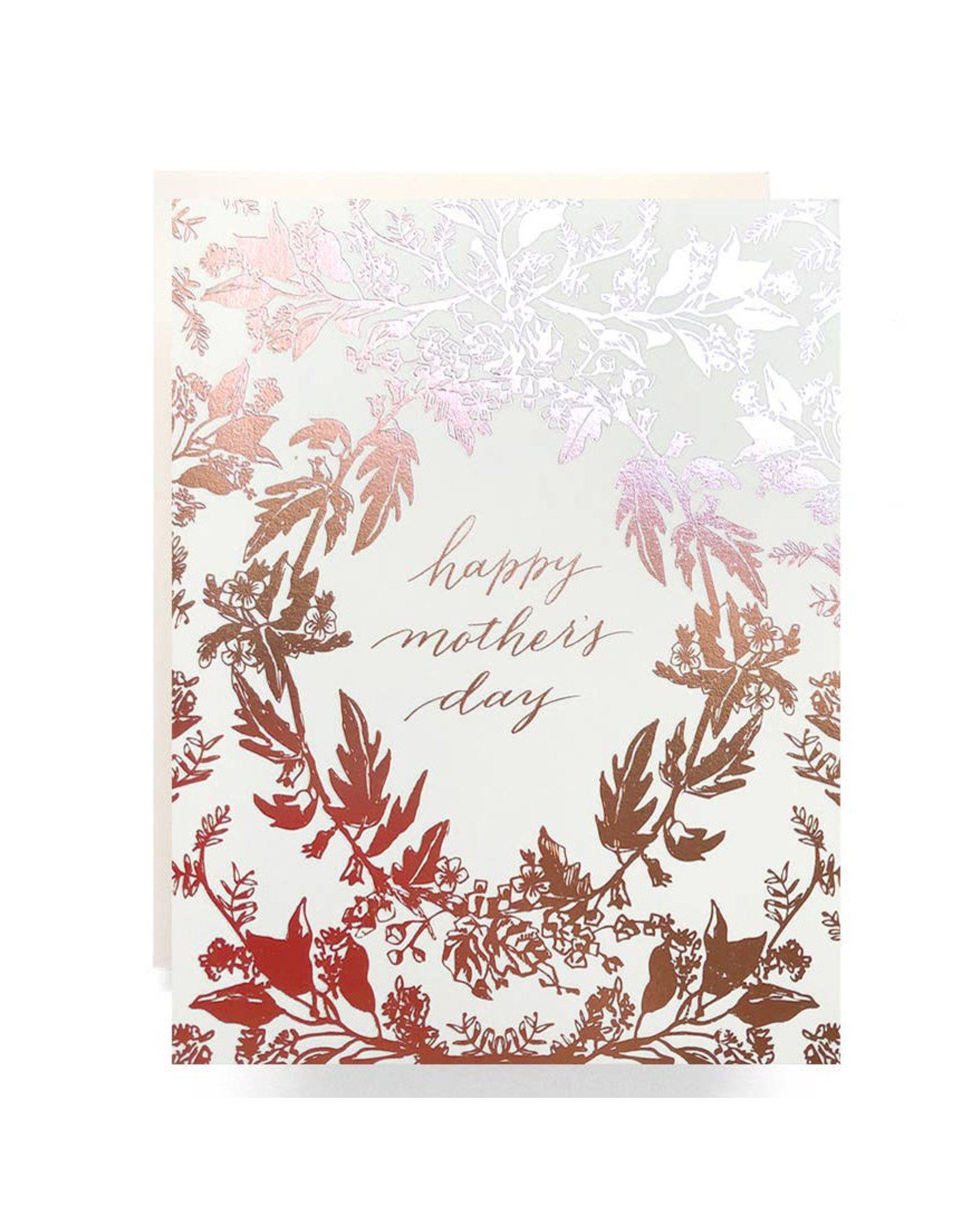 Antiquaria Rose Gold Botanical Mother's Day A2 Greeting Card