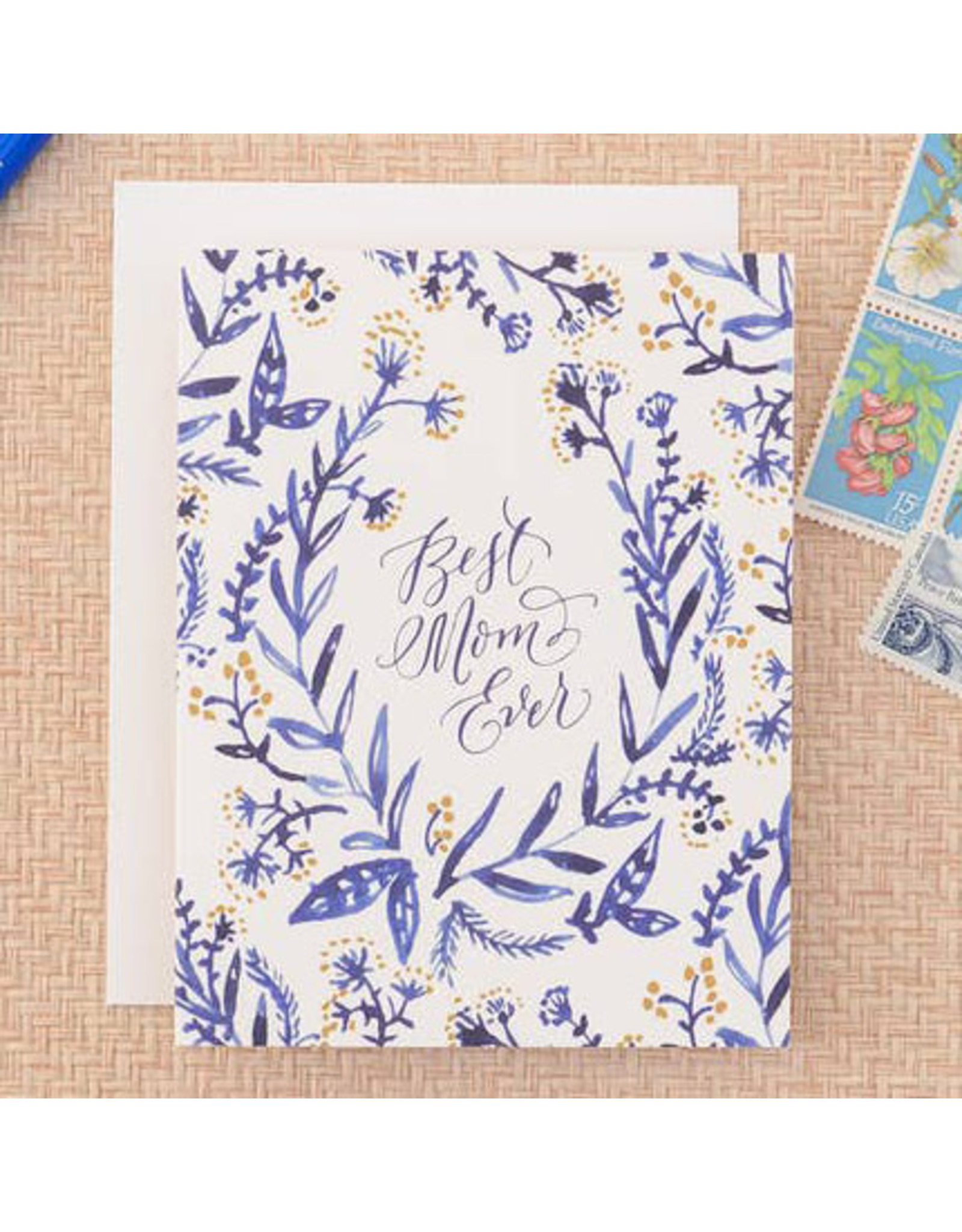 Antiquaria Cobalt & Canary Mothers Day A2 Greeting Card