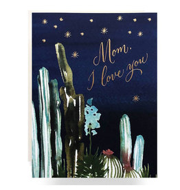 Antiquaria Night Cactus Mother's Day A2 Greeting Card