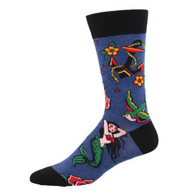 Socksmith Design Traditional Tats Navy Heather Men's Socks