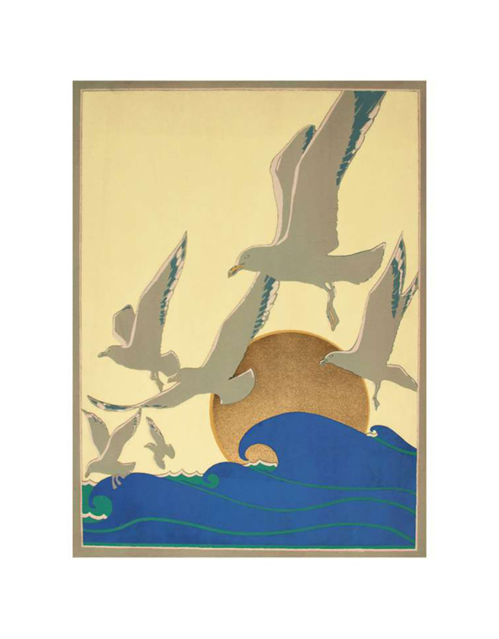 Pomegranate Franklin Carmichael: Seagulls Flying over Waves Postcard