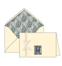 Rossi R Initial Cards Box of 10 with Lined Envelopes
