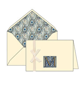 Rossi M Initial Cards Box of 10 with Lined Envelopes