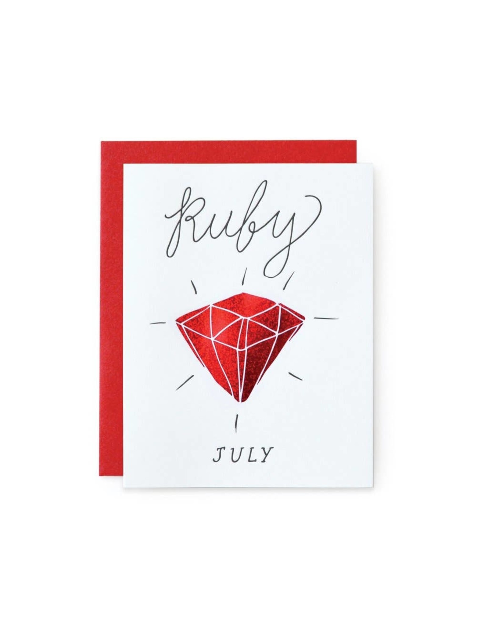 Wild Ink Press Ruby Gemstone Birthday Notecard A2