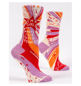 Blue Q I'm A Girl, What's Your Superpower? Women's Crew Socks
