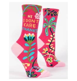Blue Q Hi, I Don't Care, Thanks Women's Crew Socks