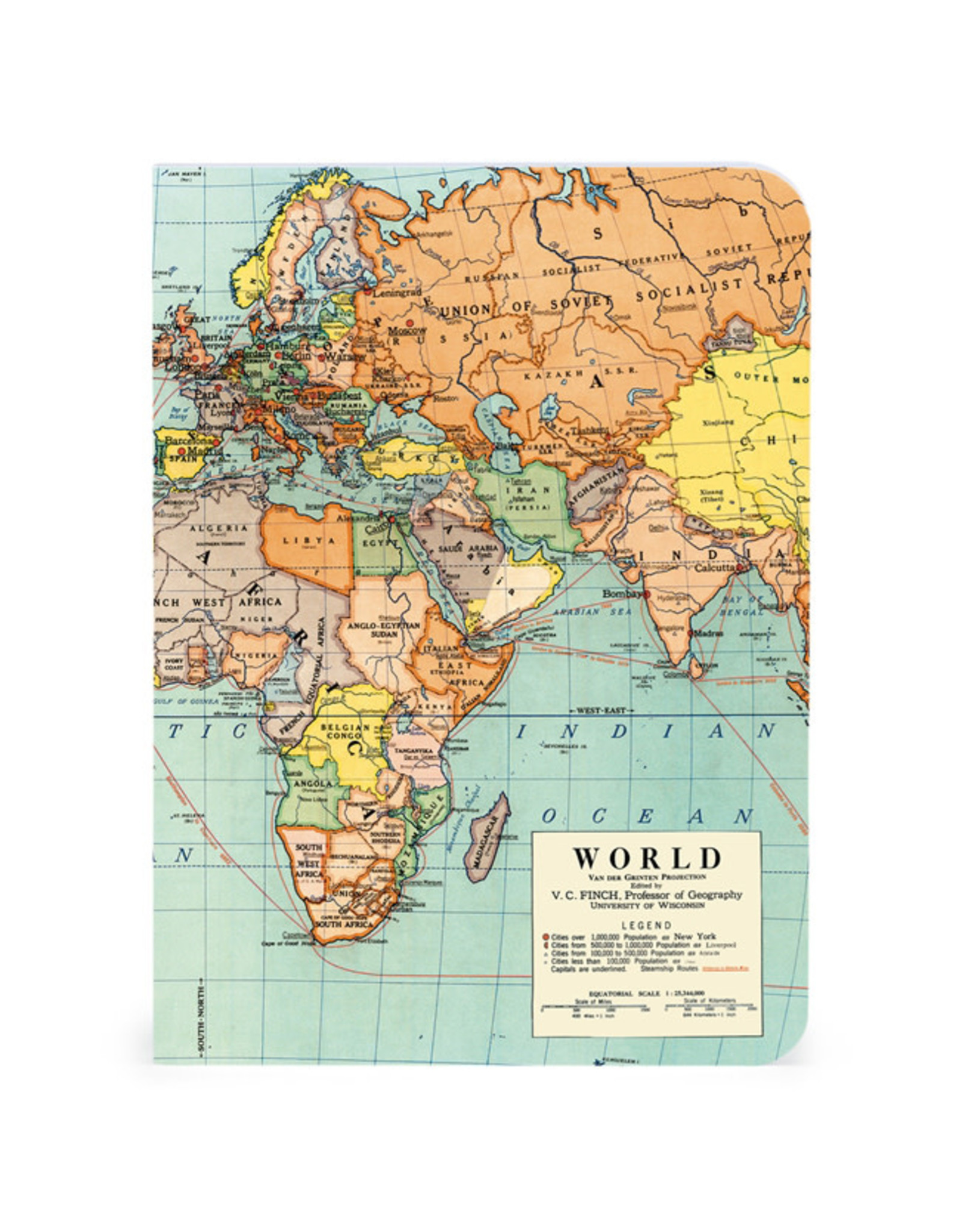 Cavallini Papers & Co. Vintage Maps 3 Mini Notebooks