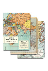 Cavallini Papers & Co. Vintage Maps 3 Mini Notebooks