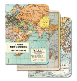 Cavallini Papers & Co. Vintage Maps 3 Mini Notebooks