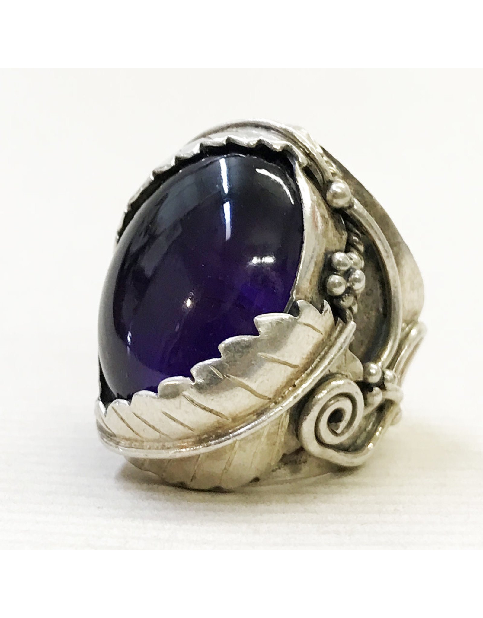 Large Amethyst Native American Ring Size 5¾