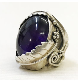 Large Amethyst Native American Ring Size 5¾