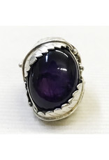 Large Amethyst Native American Ring Size 5¾