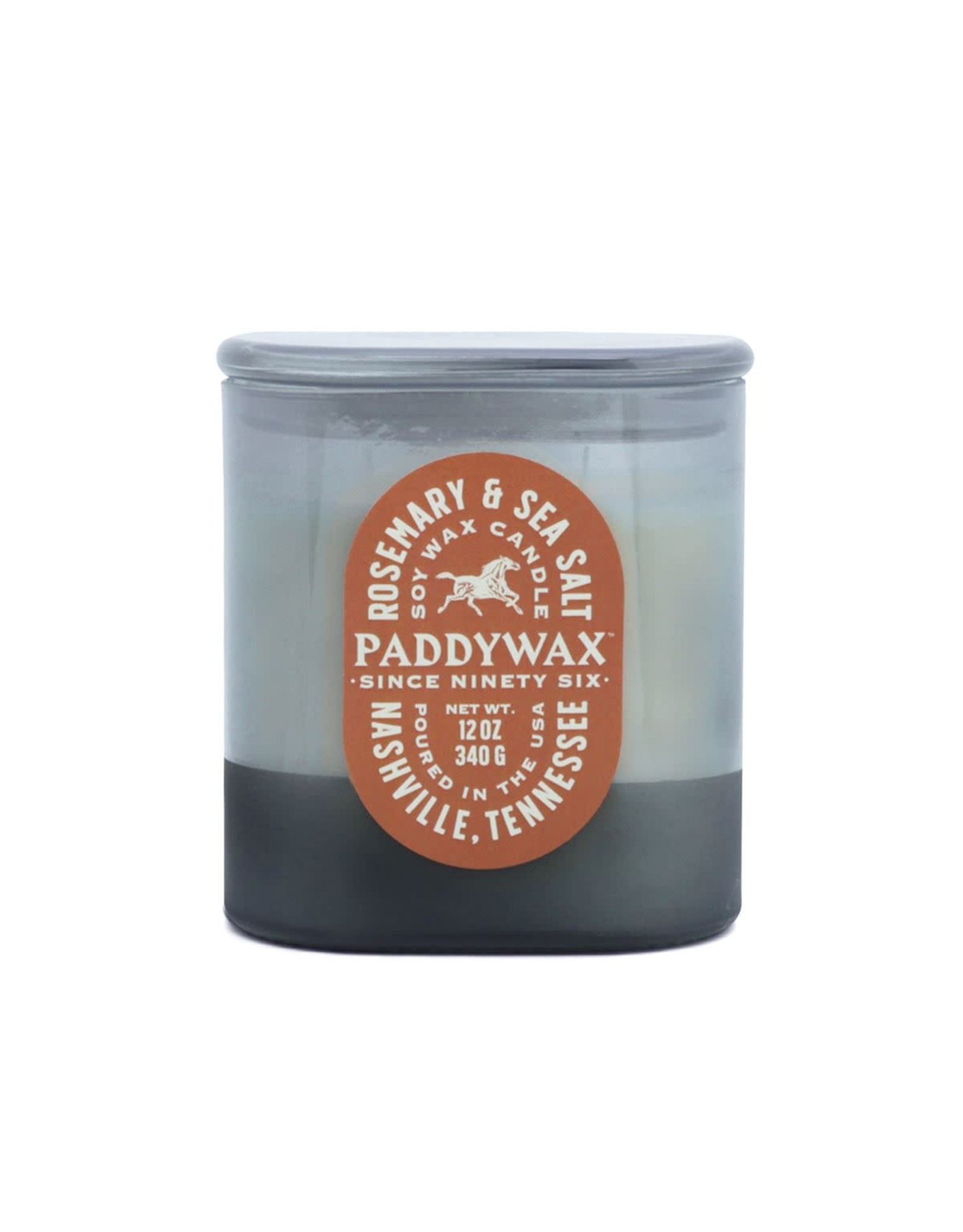Paddywax Rosemary & Sea Salt Vista 12oz Denim-Blue Glass Candle