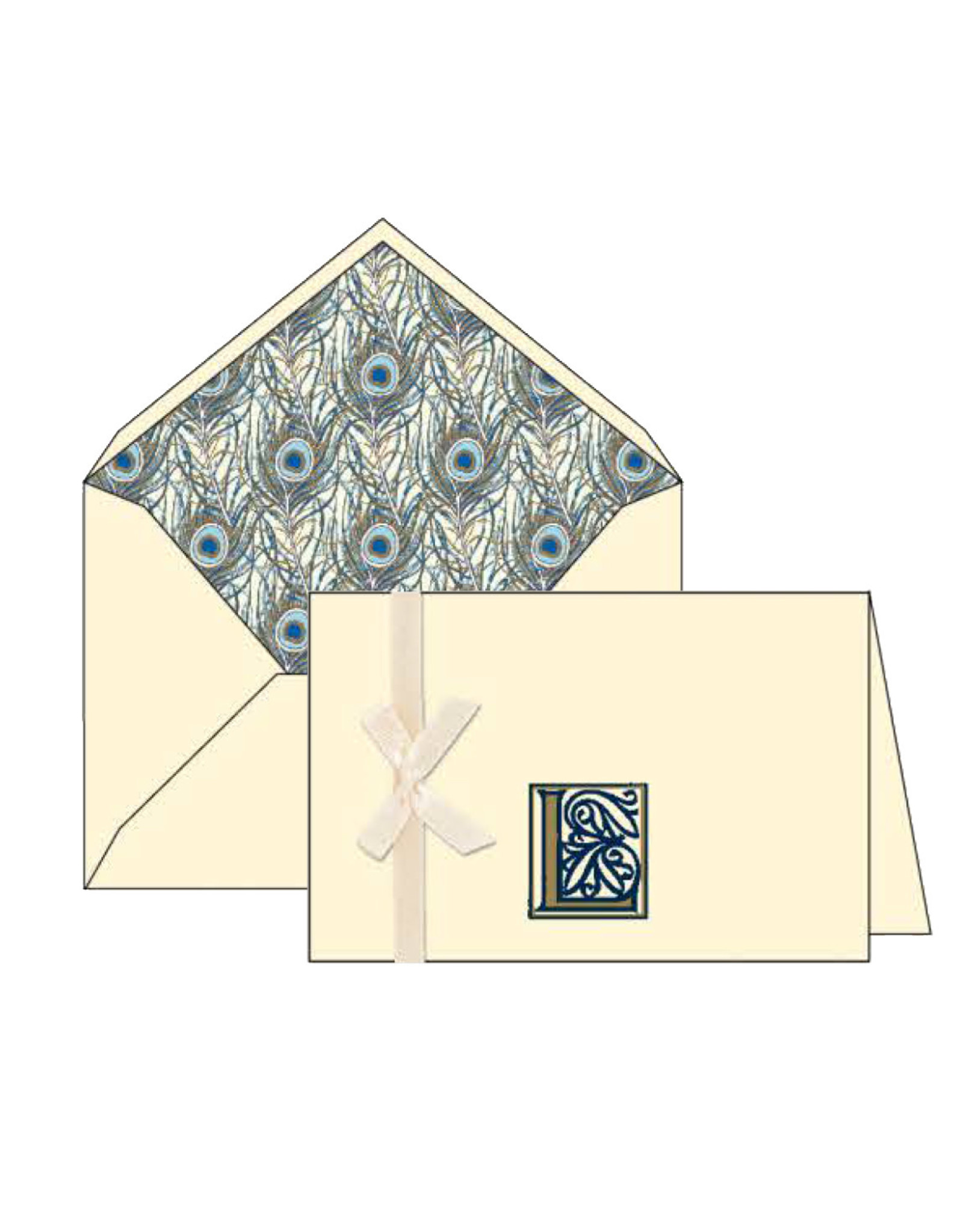 Rossi L Initial Cards Box of 10 with Lined Envelopes