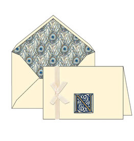 Rossi N Initial Cards Box of 10 with Lined Envelopes