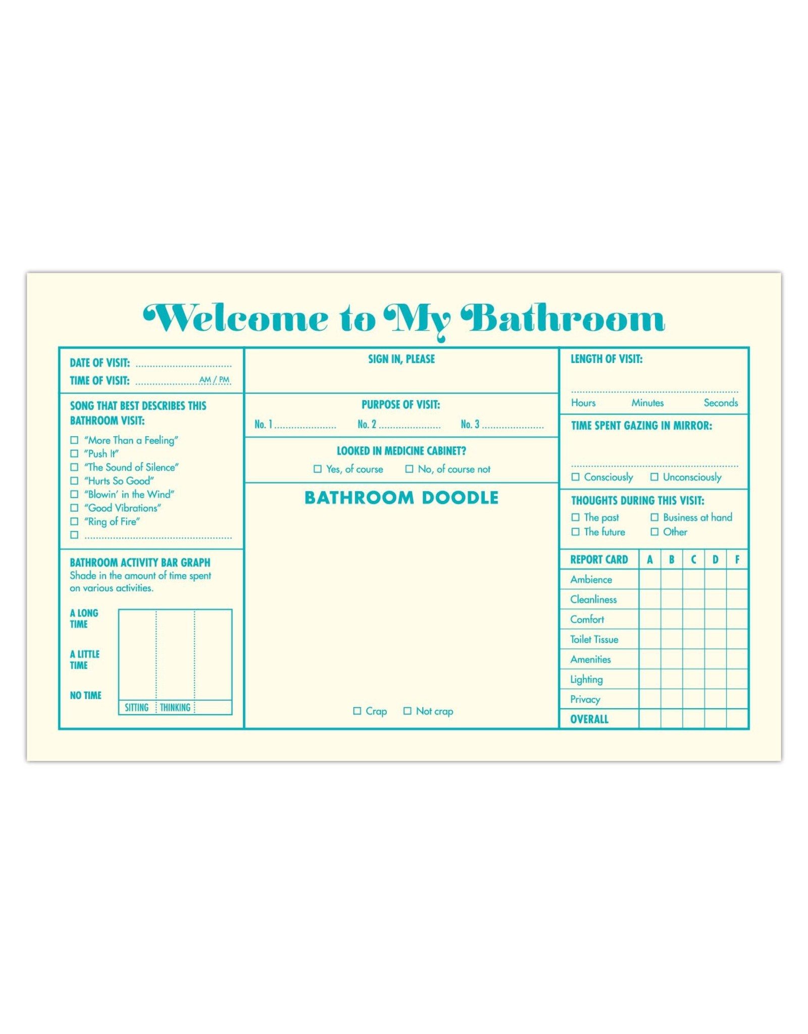 Knock Knock Bathroom Guest Book