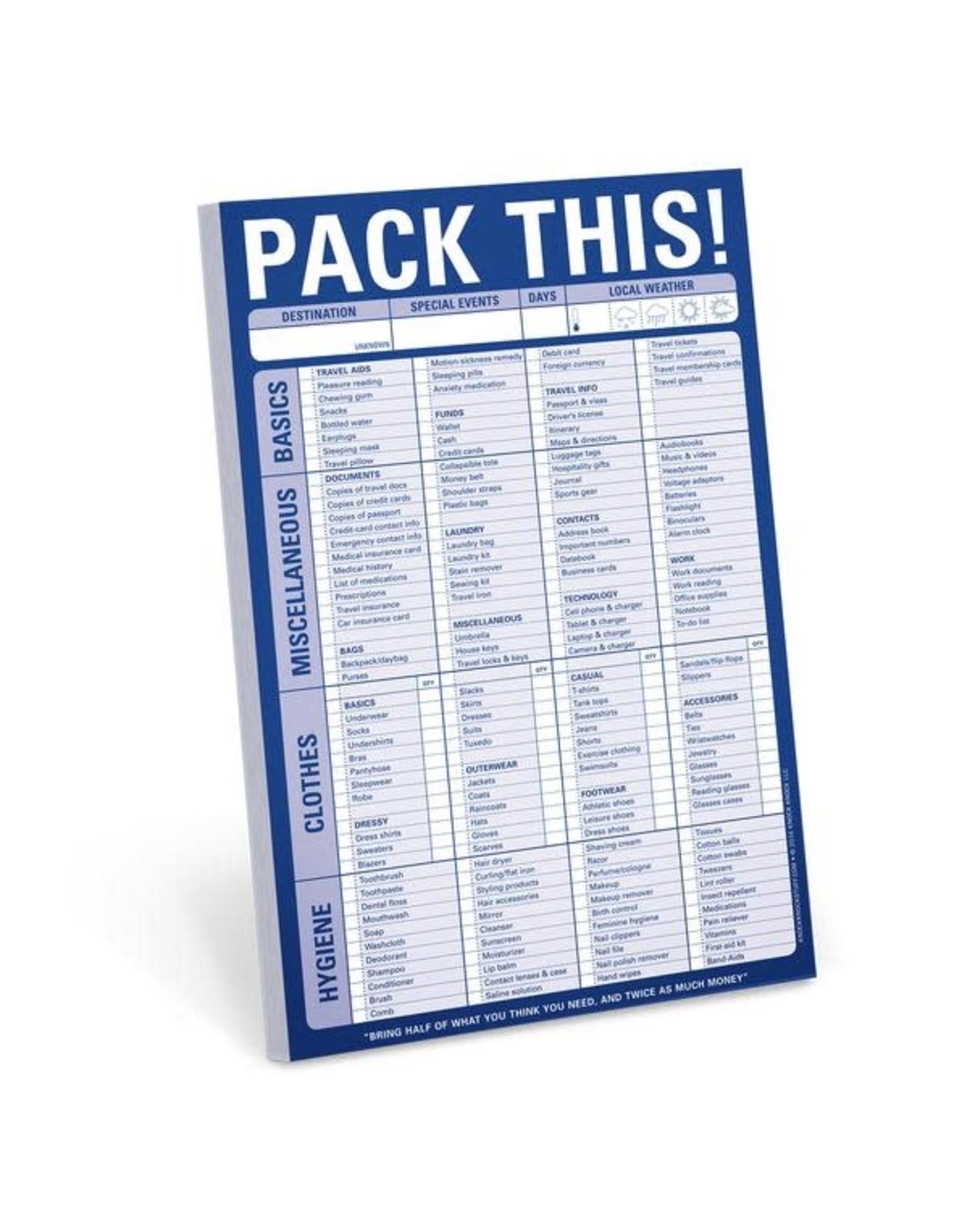 Knock Knock Pack This! List Pad
