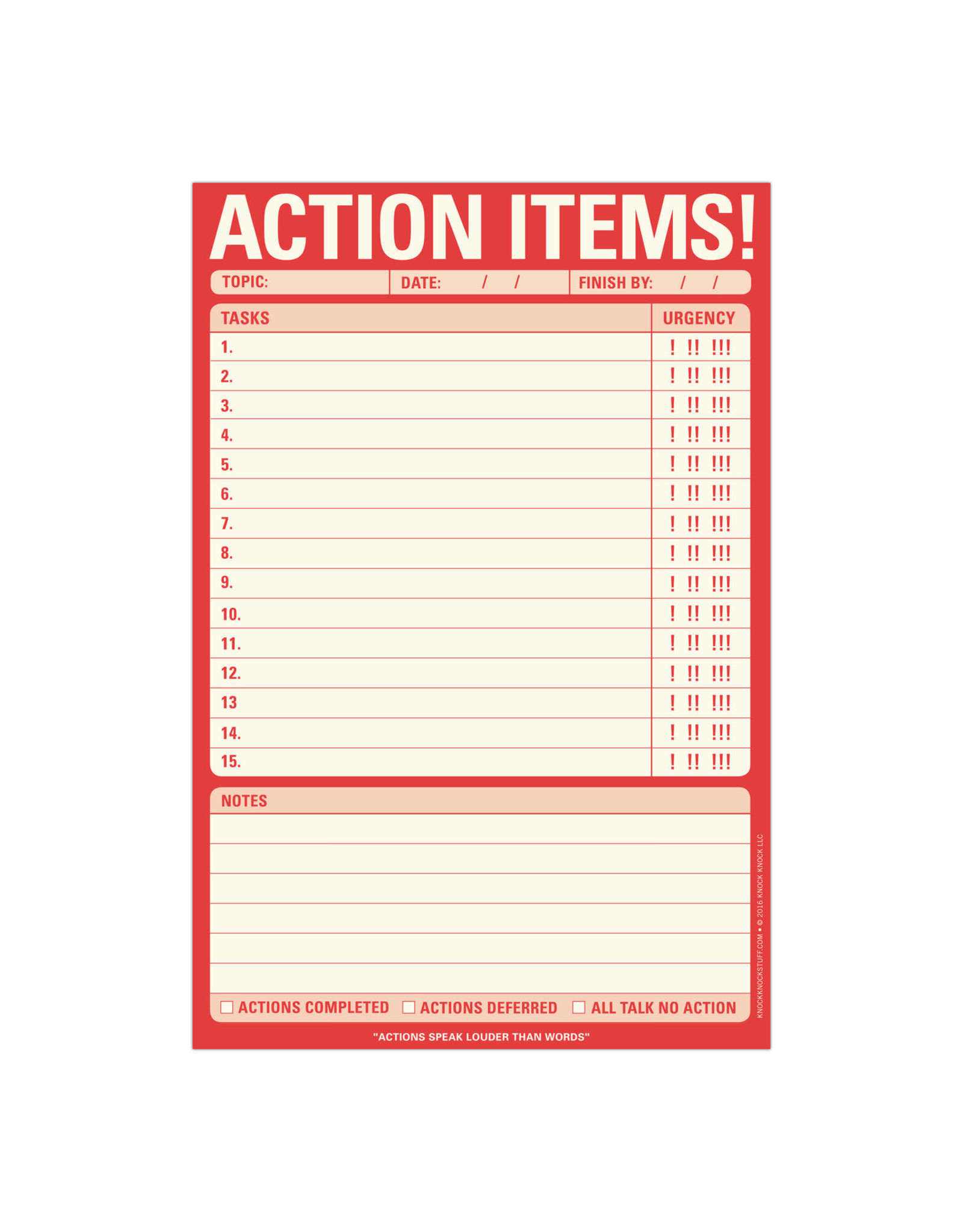 Knock Knock Action Items List Pad