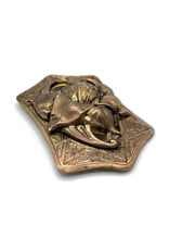 Antique Etched Brass Lily Brooch