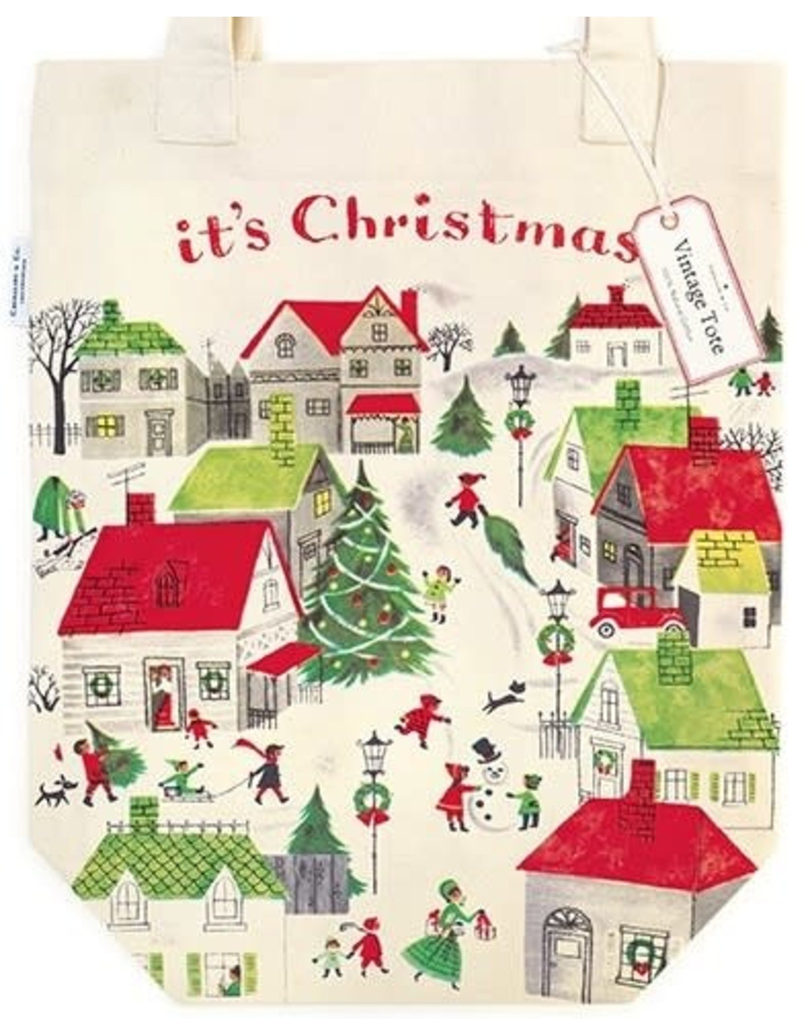Cavallini Papers & Co. Christmas Village Tote Bag