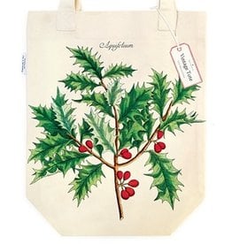Cavallini Papers & Co. Holly Christmas Tote Bag