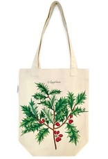 Cavallini Papers & Co. Holly Christmas Tote Bag