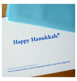 Old Tom Foolery Footnotes Happy Hanukkah A2 Notecard