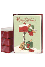 Cavallini Papers & Co. Christmas Mailbox Box of 10 Glittered Notecards
