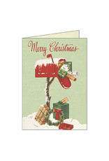 Cavallini Papers & Co. Christmas Mailbox Box of 10 Glittered Notecards
