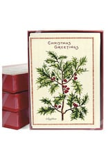Cavallini Papers & Co. Holly Box of 10 Glitter Notecards