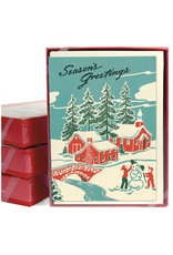 Cavallini Papers & Co. Winter Wonderland Box of 10 Glittered Notecards
