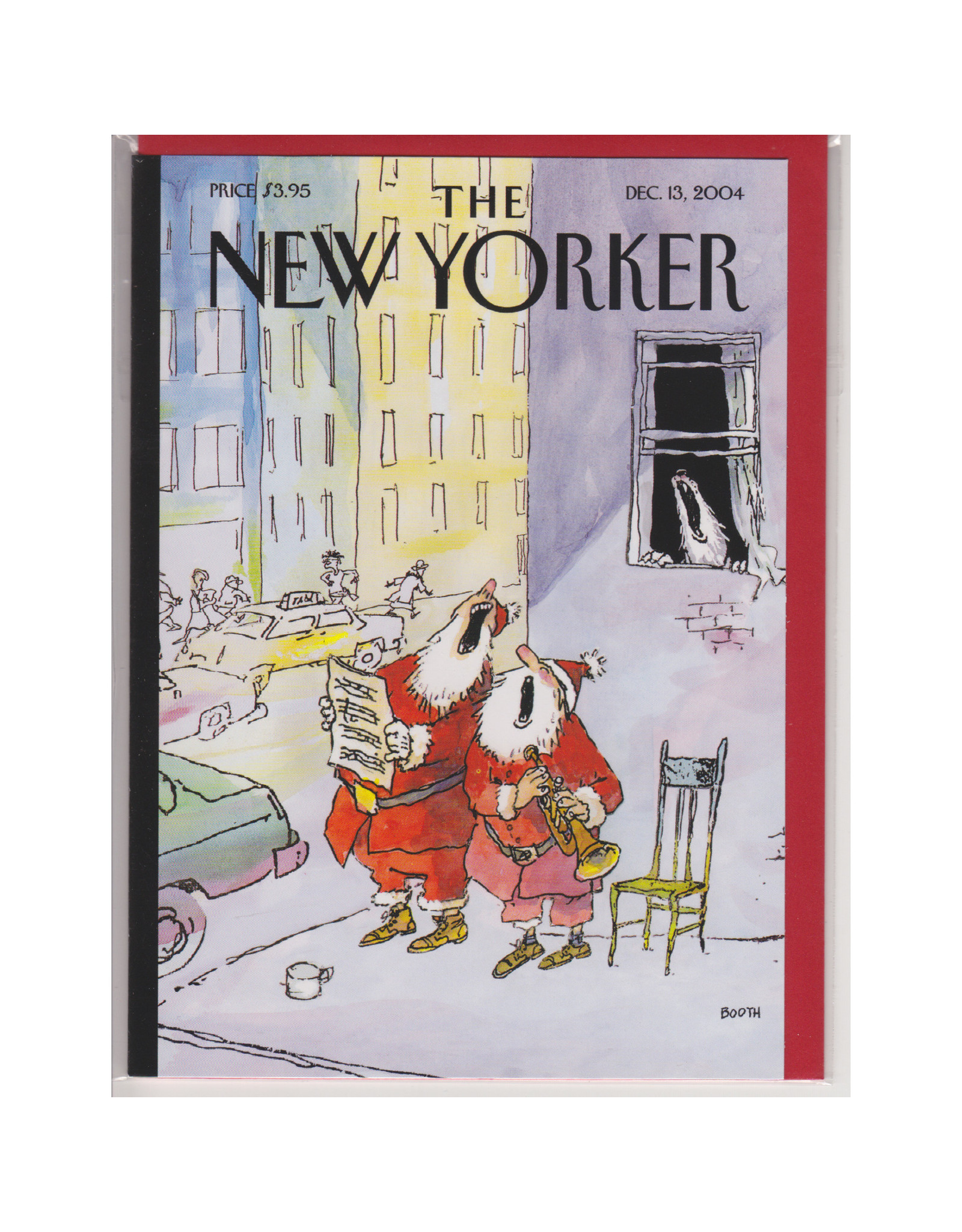 The New Yorker Singing Santas A7 Christmas Notecard