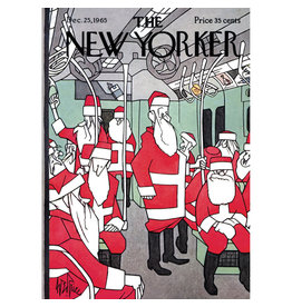 The New Yorker Subway Santas A7 Christmas Notecard