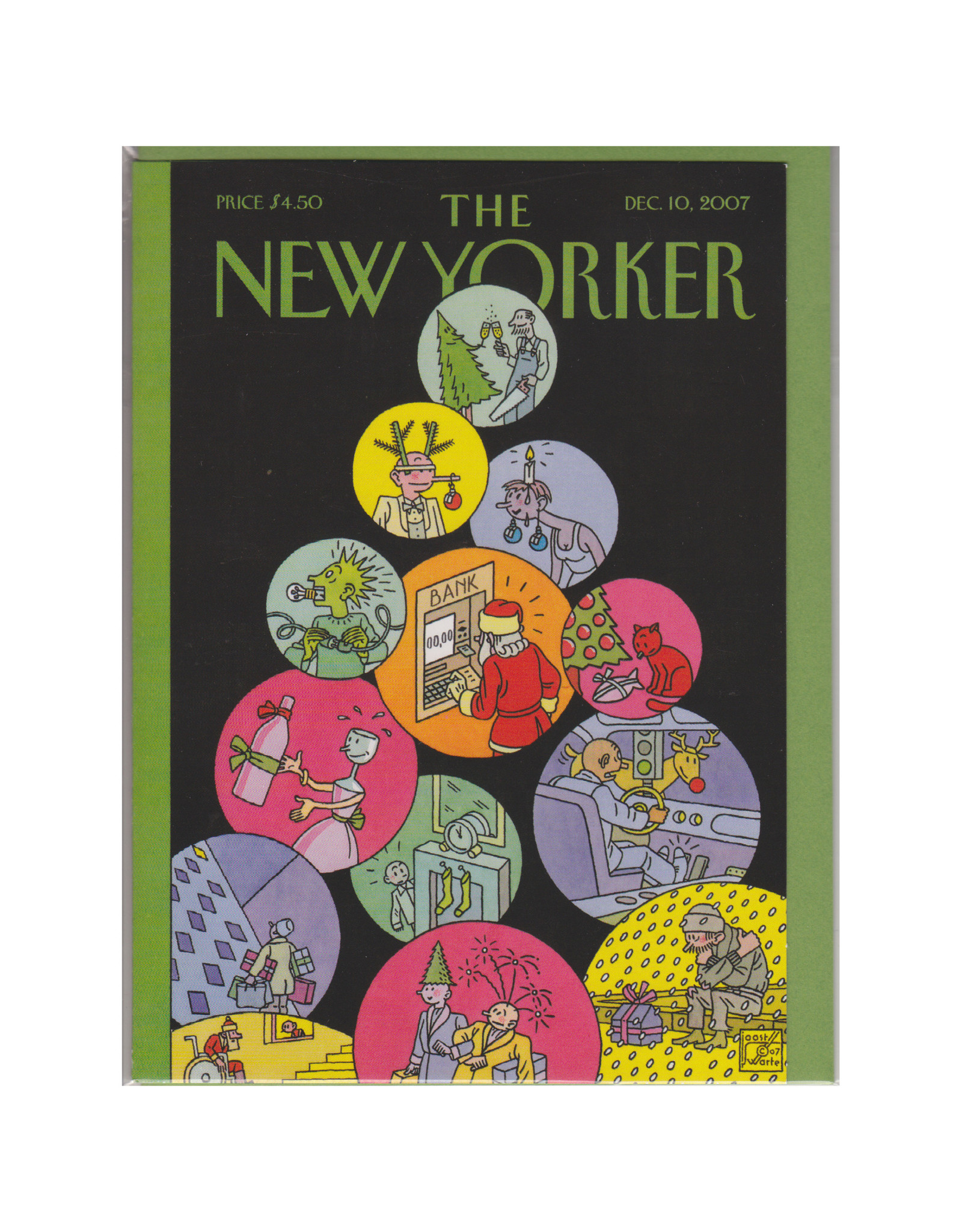 The New Yorker Slice of Life Tree A7 Christmas Notecard