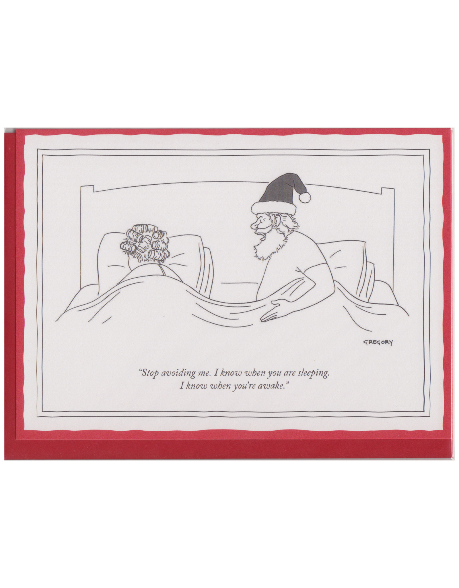 The New Yorker I Know When You're Awake A7 Christmas Notecard