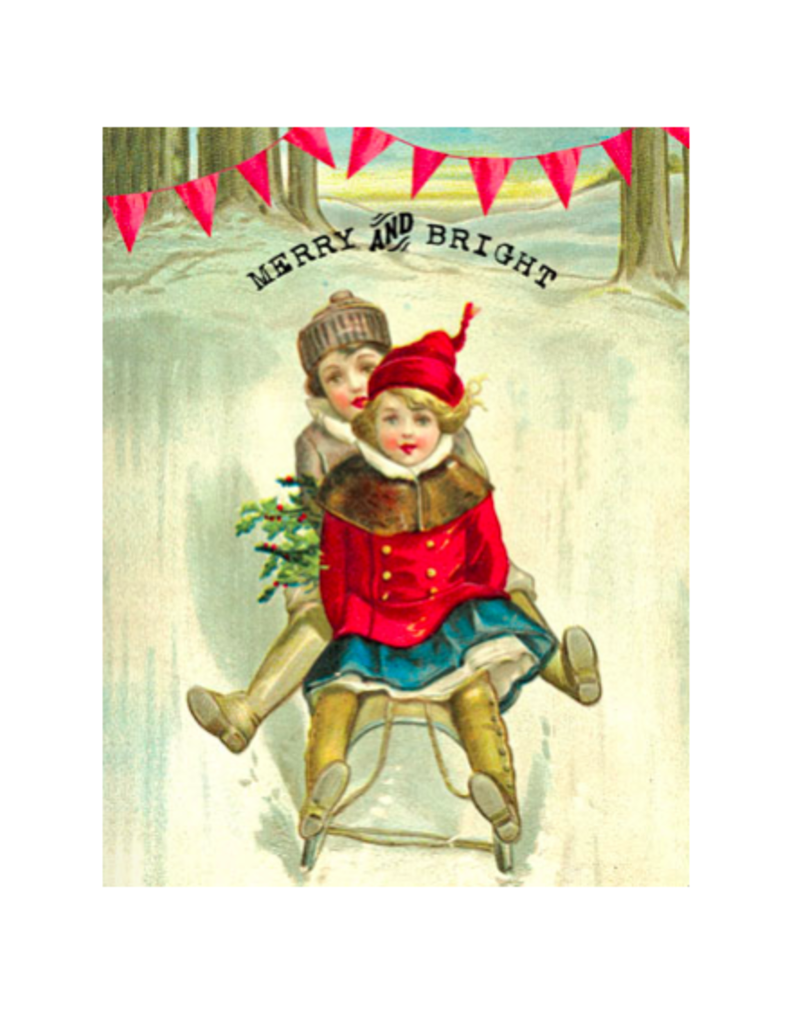 Cartolina Merry and Bright A2 Christmas Notecard