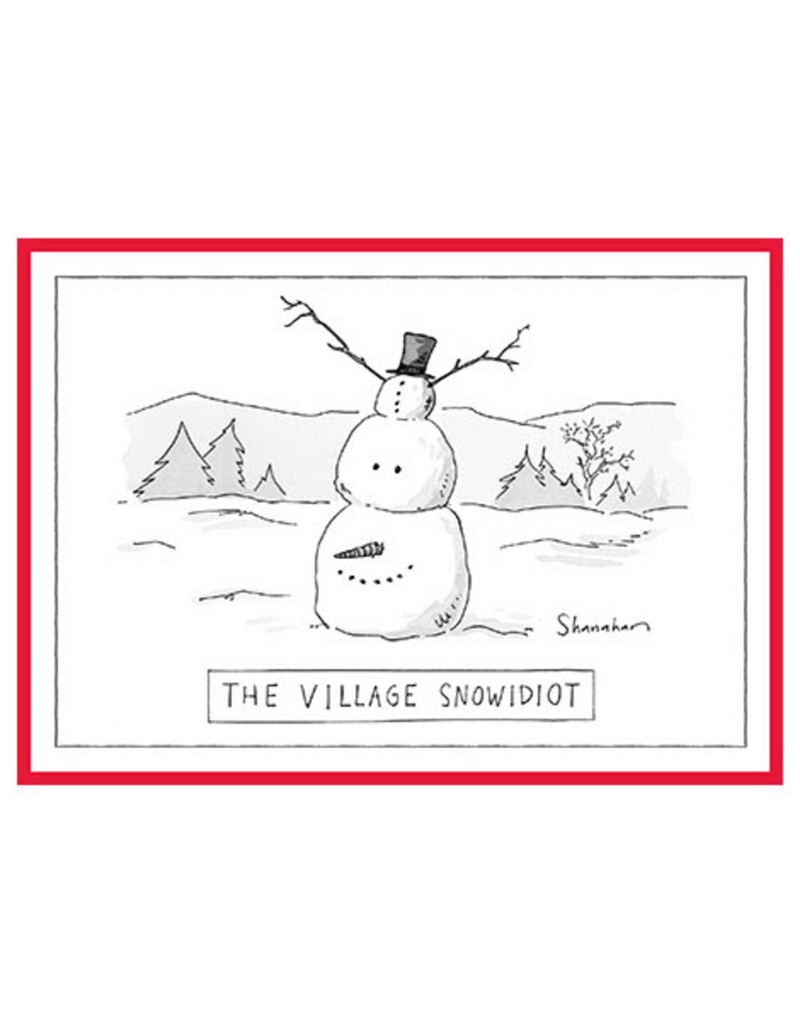 The New Yorker The Village Snowidiot A7 Christmas Notecard