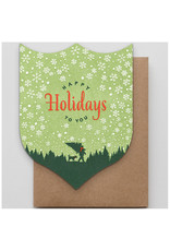 Hammerpress Happy Holiday Timber Badge A2 Christmas Notecard