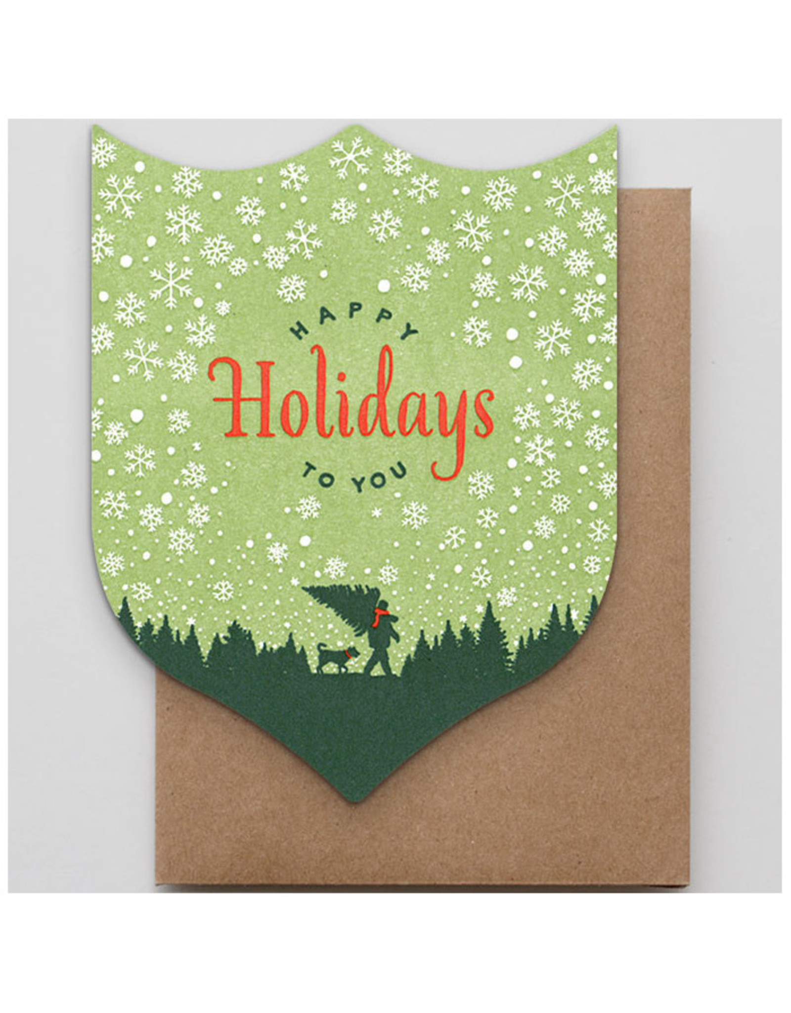 Hammerpress Happy Holiday Timber Badge A2 Christmas Notecard