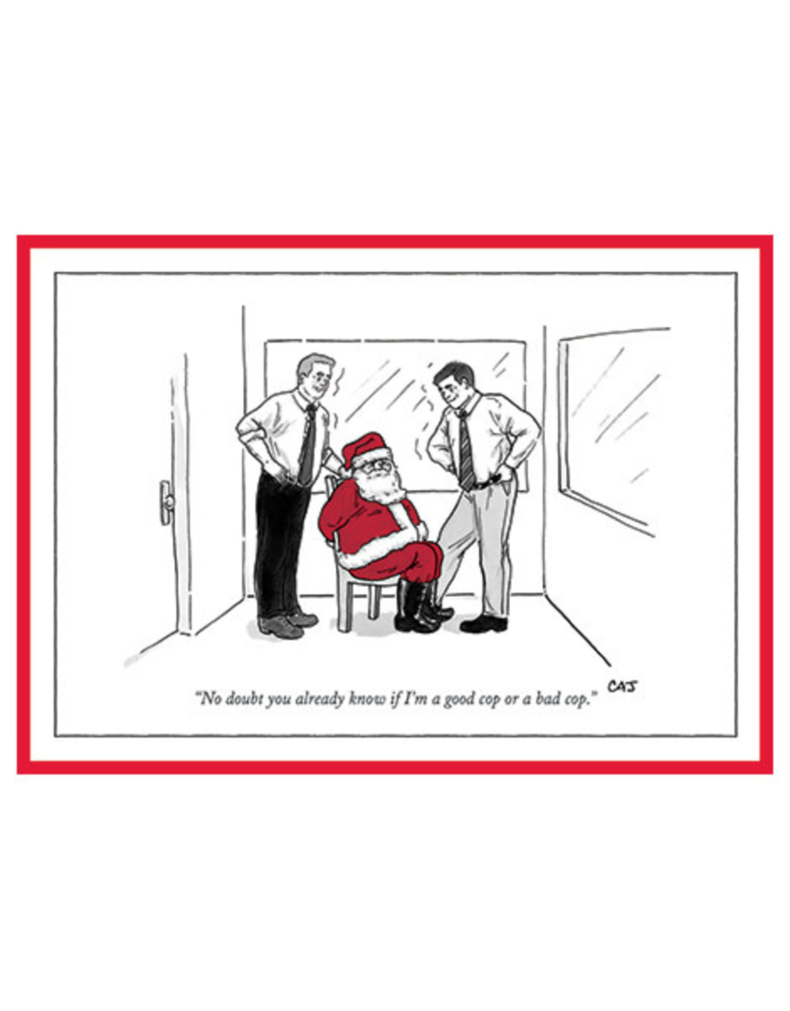 The New Yorker Good Cop or Bad Cop A7 Christmas Notecard