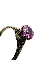 14K Pink Sapphire Ring with Decorative Setting Size 7½