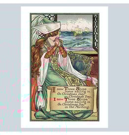 Laughing Elephant Christmas 3 Ships A7 Notecard