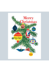 Laughing Elephant Christmas Ornaments A7 Notecard