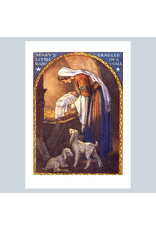 Laughing Elephant Mary Laying Jesus in the Manger A7 Christmas Notecard