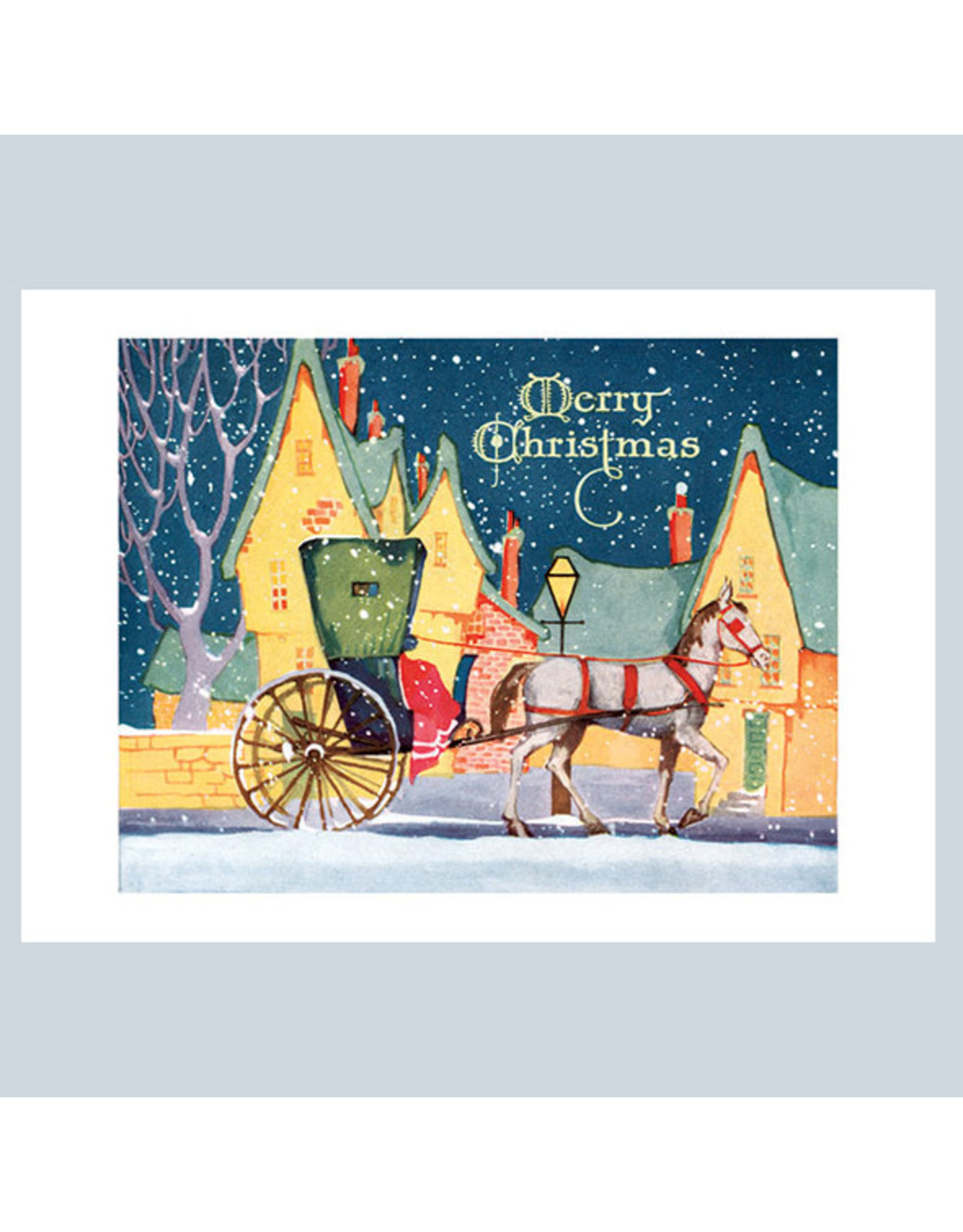 Laughing Elephant Carriage A7 Christmas Notecard