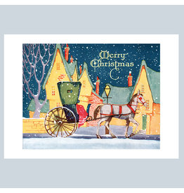 Laughing Elephant Carriage A7 Christmas Notecard