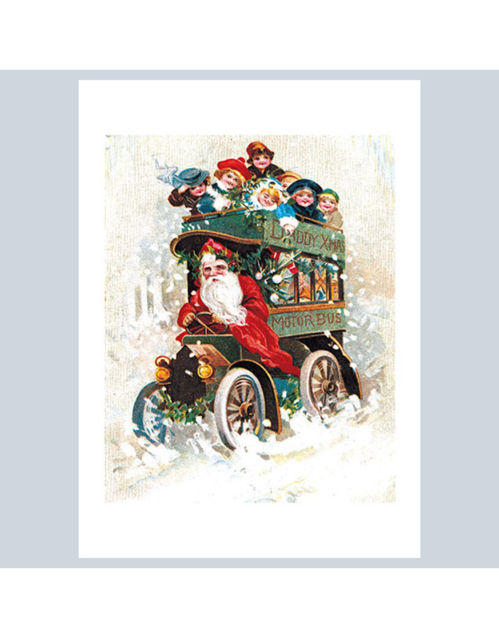 Laughing Elephant The Santa Bus A7 Christmas Notecard