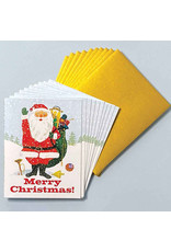 Laughing Elephant Santa Waving LGB A7 Christmas Notecards Box of 10