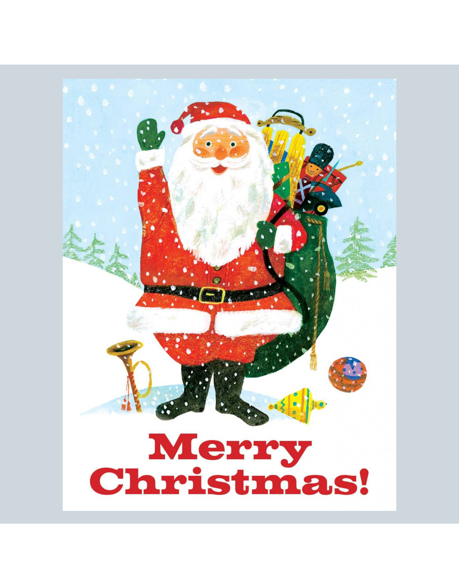Laughing Elephant Santa Waving LGB A7 Christmas Notecards Box of 10