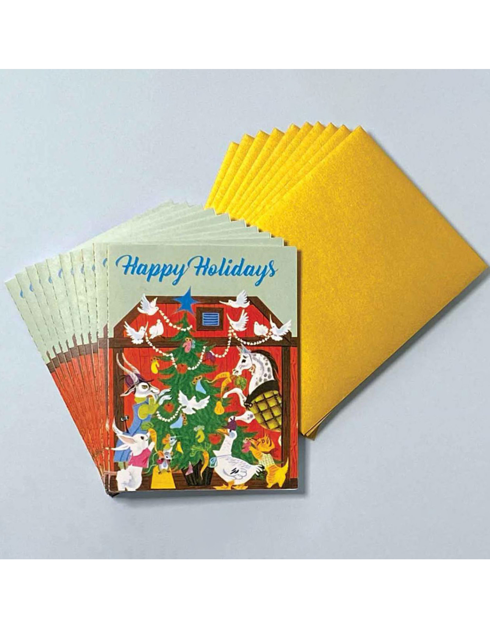 Laughing Elephant Animals' Christmas Tree LGB A7 Notecards Box of 10